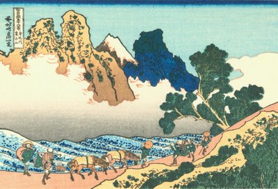 De achterkant van de Fuji vanaf de Minobu-rivier door Katsushika Hokusai